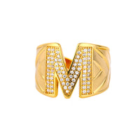 Personalized Gold Stone Initial Ring | Modestly Vogue - Modestly Vogue 