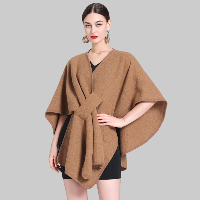 Chic Shawl Cape Poncho | Fashionable Outerwear Cape - Modestly Vogue 
