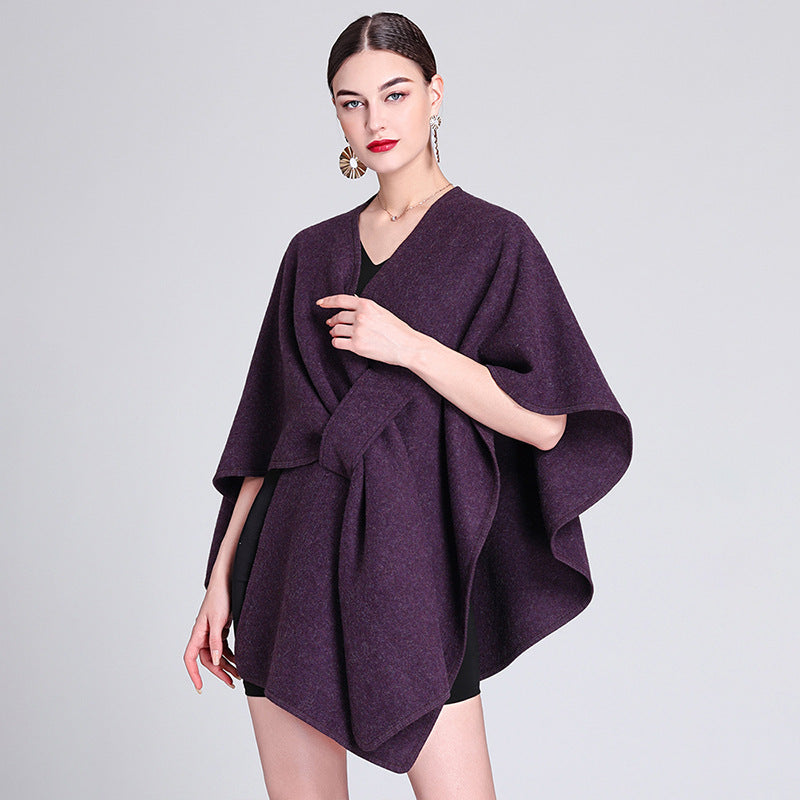 Chic Shawl Cape Poncho | Fashionable Outerwear Cape - Modestly Vogue 