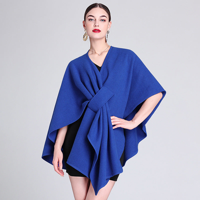 Chic Shawl Cape Poncho | Fashionable Outerwear Cape - Modestly Vogue 