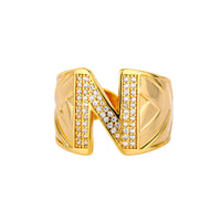 Personalized Gold Stone Initial Ring | Modestly Vogue - Modestly Vogue 