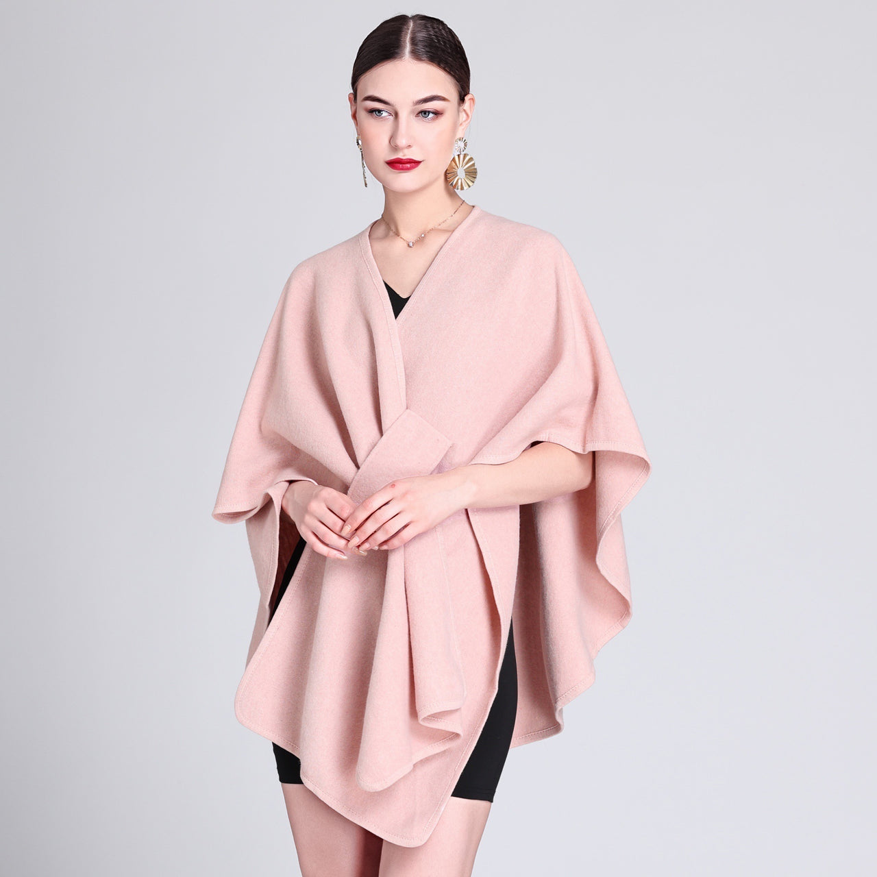 Chic Shawl Cape Poncho | Fashionable Outerwear Cape - Modestly Vogue 