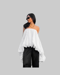 Spring Summer White Sexy Elegant off the Shoulder Tube Top Personal Casual Street Dress Women - Modestly Vogue 