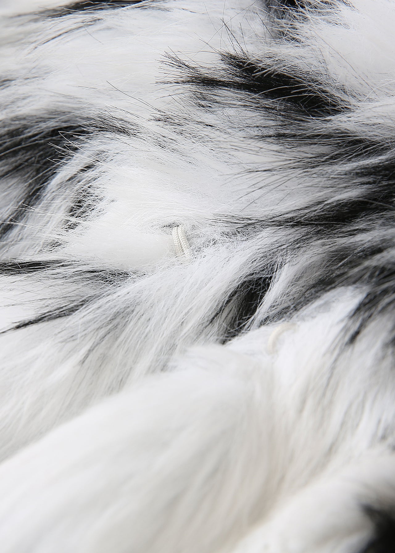Autumn Faux Fur Fur Coat Black White Spots Leopard Print Collared Furry Coat
