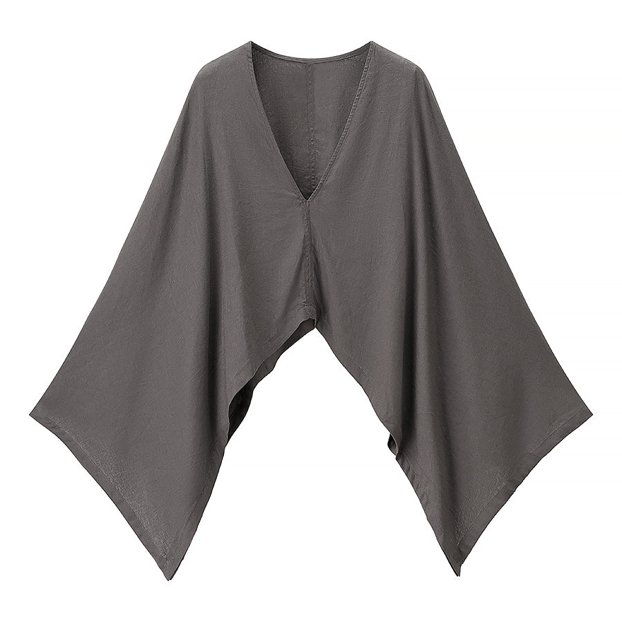 Women Clothing Casual Loose Fitting V neck Long Sleeves Short Shirt Top - Modestly Vogue 