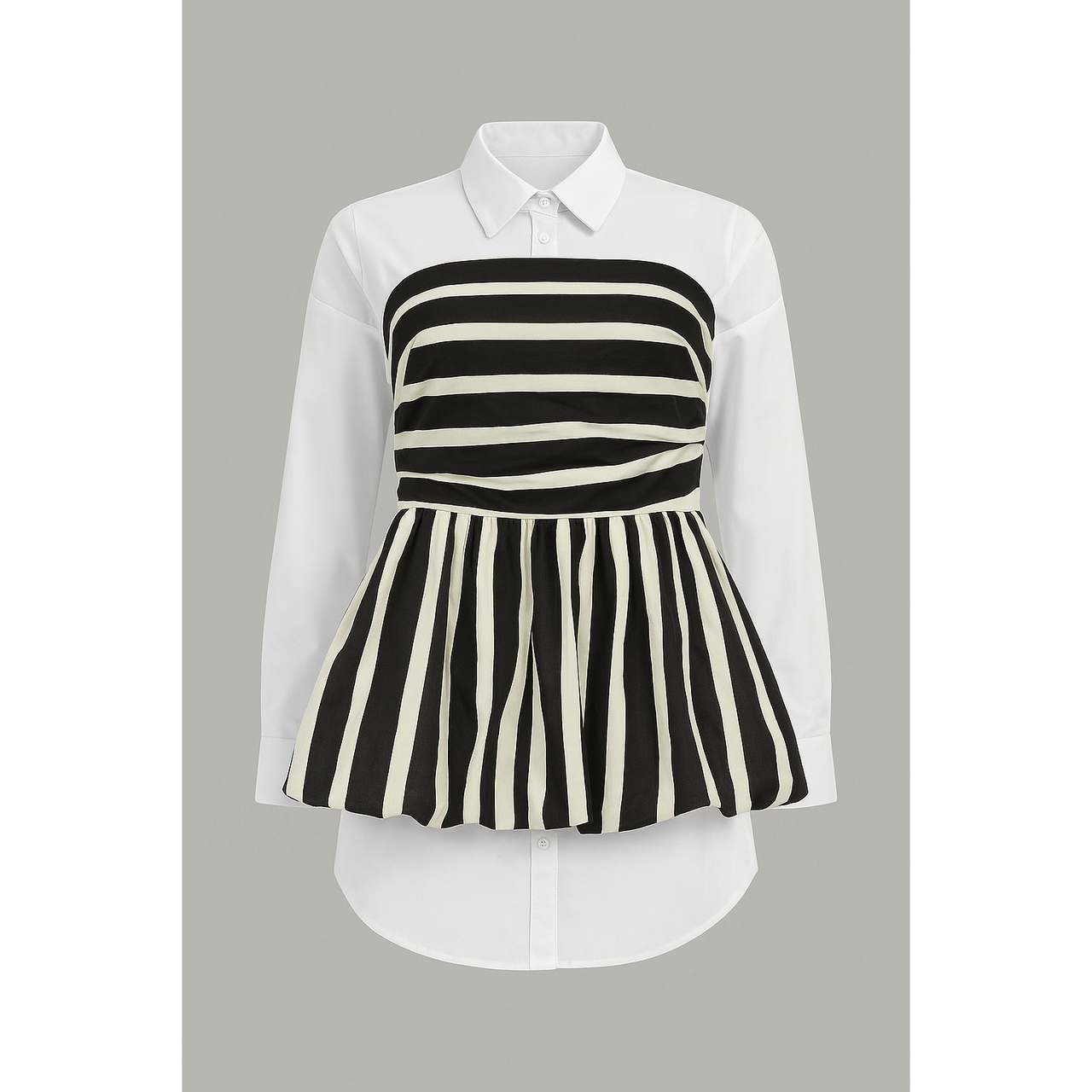 Stripe Strapless Peplum Top – Stylish & Chic Women’s Top - Modestly Vogue 