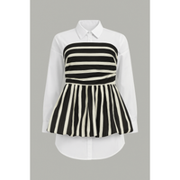 Stripe Strapless Peplum Top – Stylish & Chic Women’s Top - Modestly Vogue 