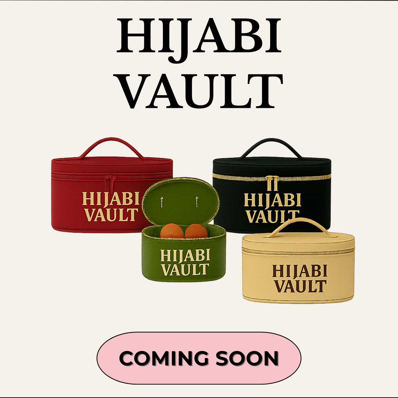 Hijabi Vault™ – Premium Hijab Oval Storage & Organizer Black - Modestly Vogue 