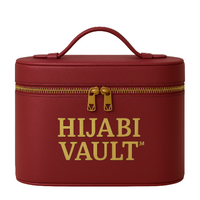 Hijabi Vault™ – Premium Hijab Oval Storage & Organizer Burgundy - Modestly Vogue 