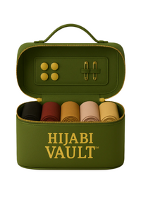 Hijabi Vault™ – Premium Hijab Oval Storage & Organizer Olive - Modestly Vogue 