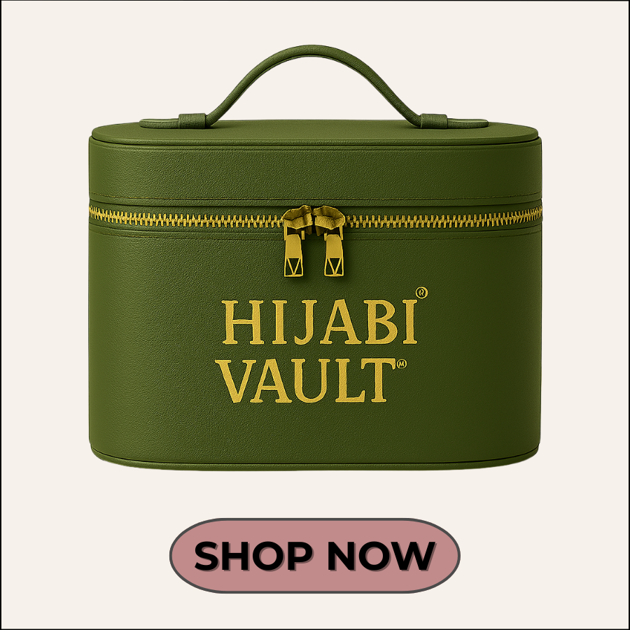 Hijabi Vault™ – Premium Hijab Oval Storage & Organizer Olive - Modestly Vogue 