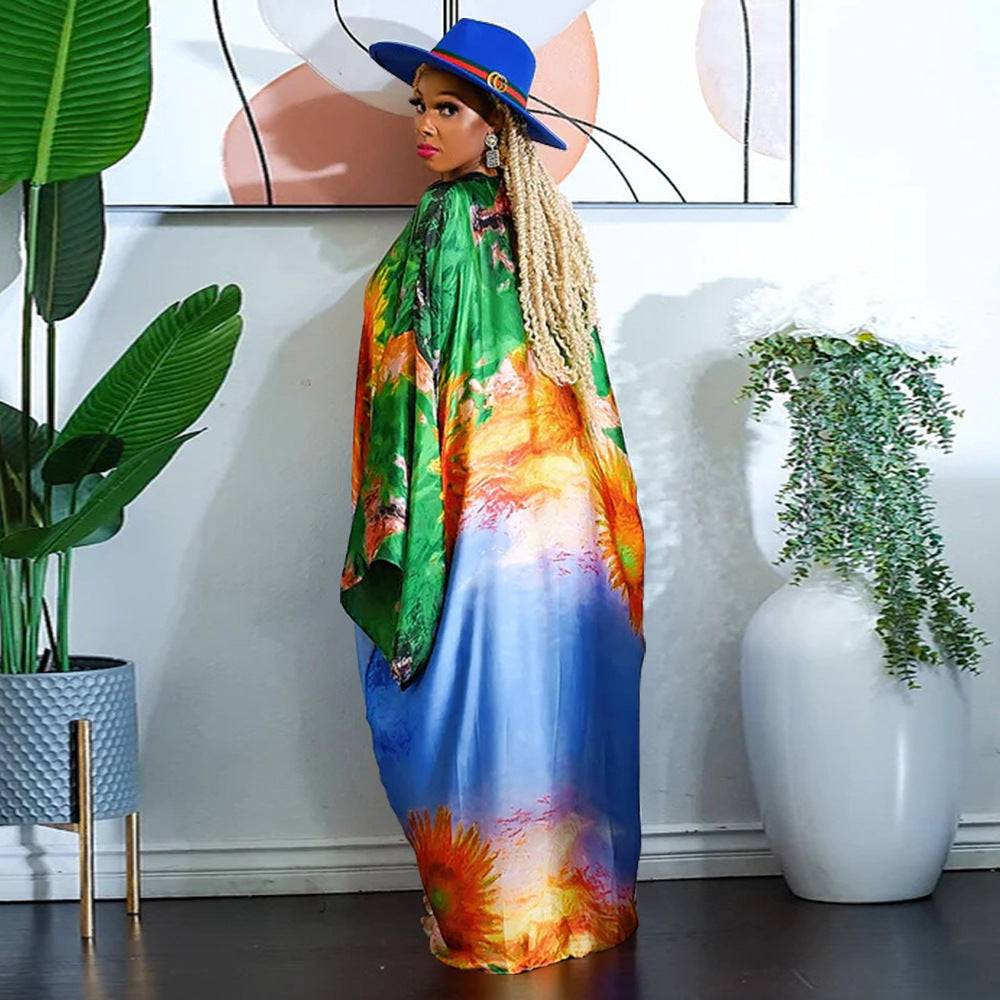 Artificial Silk Multi-Print Casual Kimono Coat – Stylish Women’s Outerwear - Modestly Vogue 