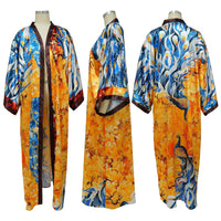 Artificial Silk Multi-Print Casual Kimono Coat – Stylish Women’s Outerwear - Modestly Vogue 