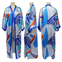 Artificial Silk Multi-Print Casual Kimono Coat – Stylish Women’s Outerwear - Modestly Vogue 