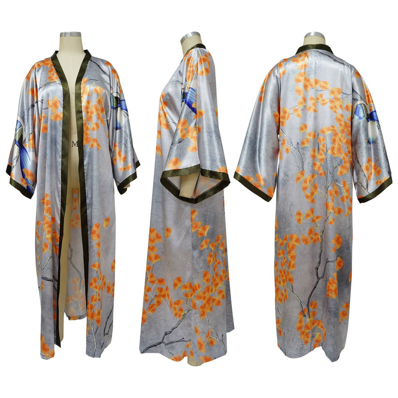 Artificial Silk Multi-Print Casual Kimono Coat – Stylish Women’s Outerwear - Modestly Vogue 