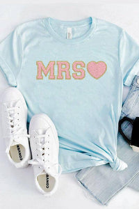 Mrs. Faux Chenille Graphic Tee - Modestly Vogue 