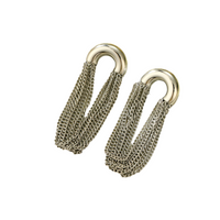 Simple Curved Chain Elegant Long Tassel Stainless Steel Studs C Type Design High-Grade Exquisite Titanium Steel Earrings