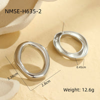 Catching Hollow Out Cutout Irregular Asymmetric Circles Stainless Steel Earrings Do Not Fade