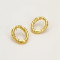 Catching Hollow Out Cutout Irregular Asymmetric Circles Stainless Steel Earrings Do Not Fade