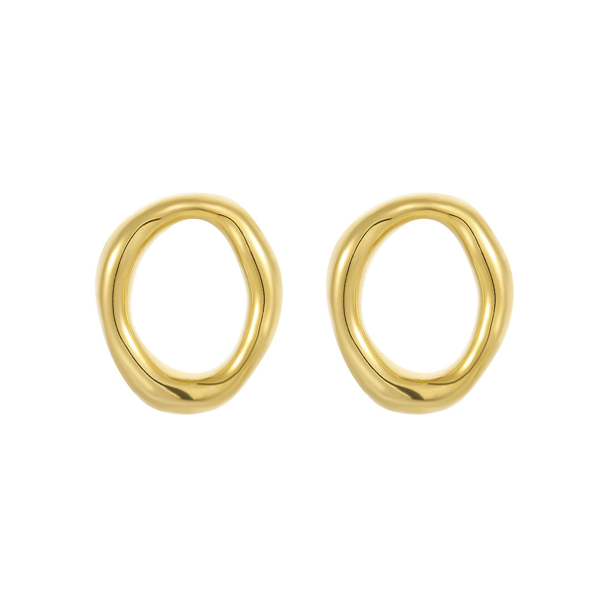 Catching Hollow Out Cutout Irregular Asymmetric Circles Stainless Steel Earrings Do Not Fade