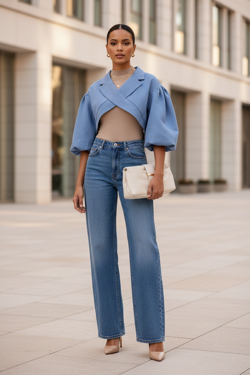 Collar Stitching Floral Cloth Short Faux Cloak Short Blazer - Modestly Vogue 