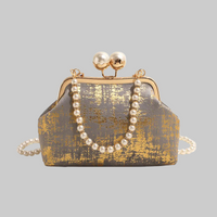 Elegant Chinese Embroidered Pearl Clutch Shoulder Crossbody Bag Women's Dinner Party Handbag Purse