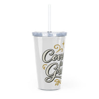 Covered in Grace Reusable Plastic Tumbler with Straw –20 oz. - Modestly Vogue 