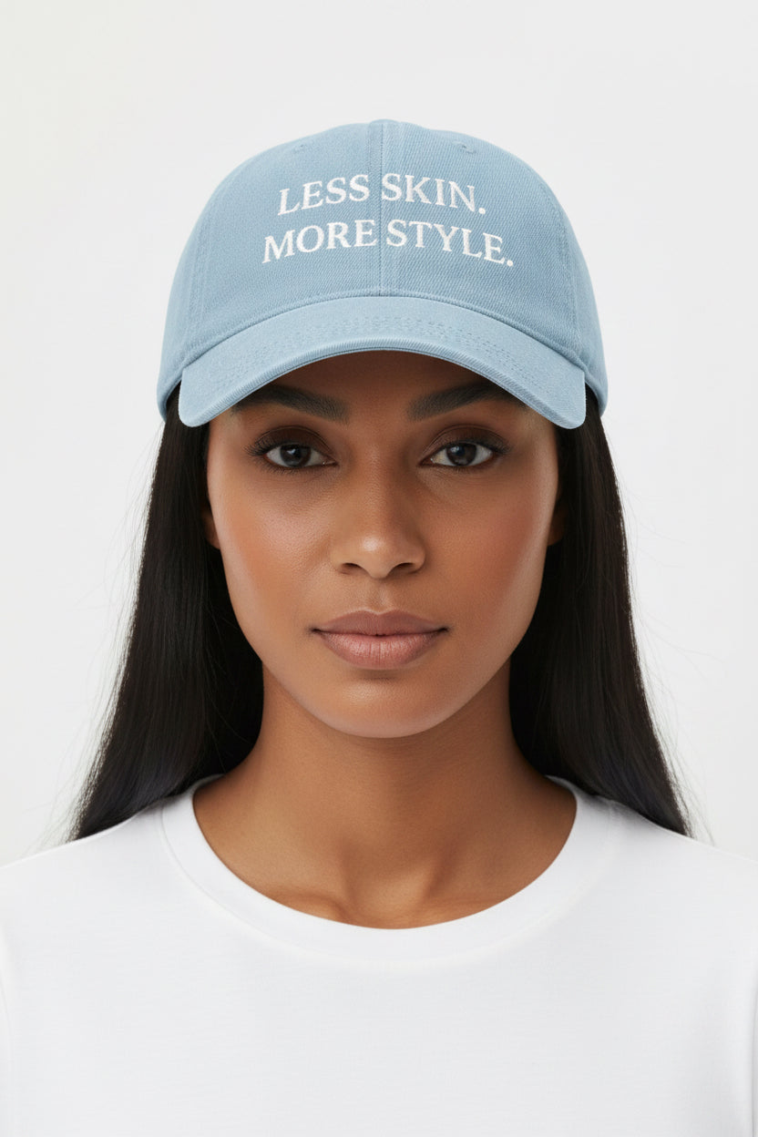 Less Skin More Style Denim Hat – Embroidered Modest Fashion