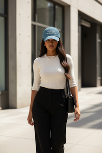 Less Skin More Style Denim Hat – Embroidered Modest Fashion - Modestly Vogue 
