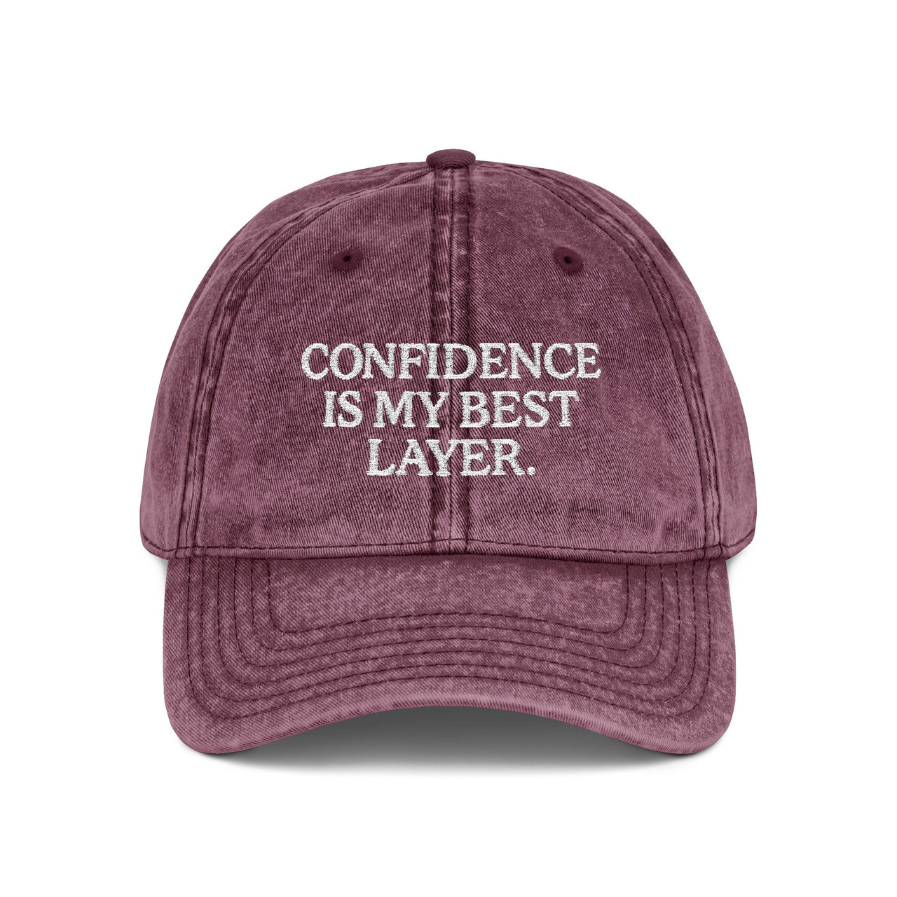 Confidence Quote Hat – Vintage Embroidered Dad Cap - Modestly Vogue 