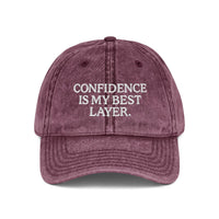 Confidence Quote Hat – Vintage Embroidered Dad Cap - Modestly Vogue 