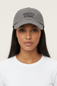 Quietly Iconic Unisex Distressed Cap – Casual Trendy Hat for Everyday Style