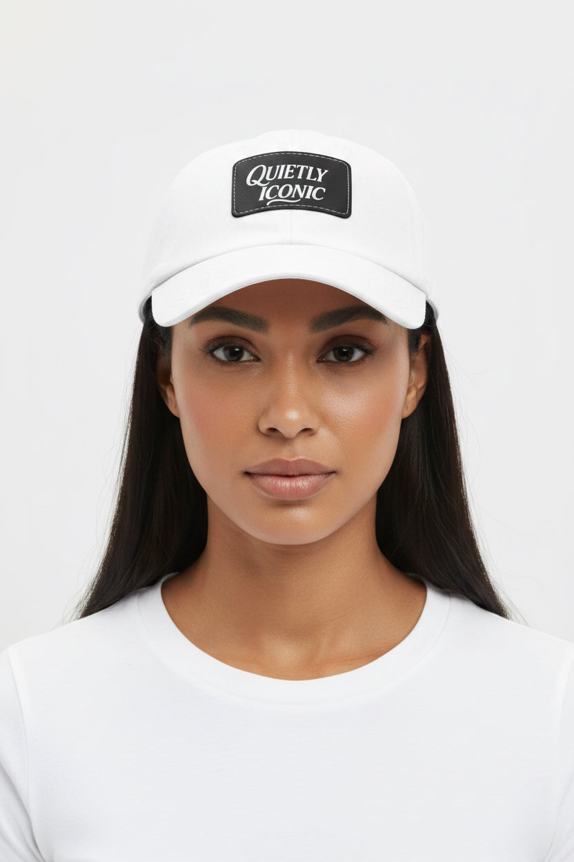 Black Face Quietly Iconic Rustic Hat with Leather Patch – Minimalist Statement Cap