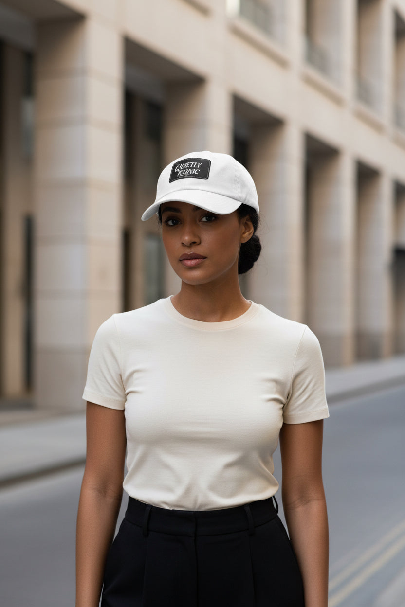 Black Face Quietly Iconic Rustic Hat with Leather Patch – Minimalist Statement Cap - Modestly Vogue 