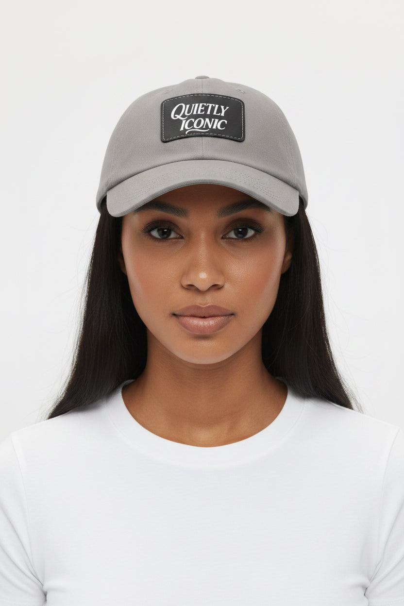Black Face Quietly Iconic Rustic Hat with Leather Patch – Minimalist Statement Cap