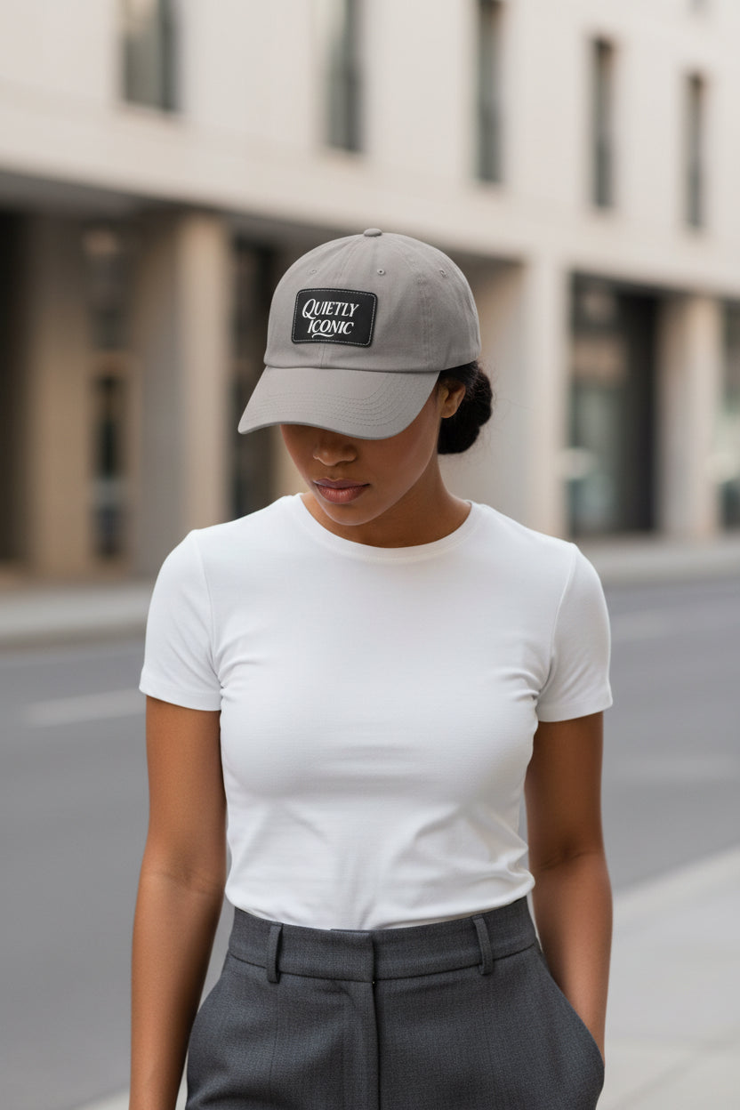 Black Face Quietly Iconic Rustic Hat with Leather Patch – Minimalist Statement Cap - Modestly Vogue 