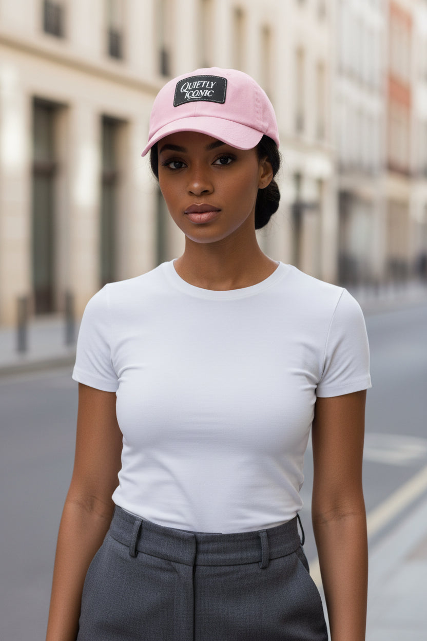 Black Face Quietly Iconic Rustic Hat with Leather Patch – Minimalist Statement Cap - Modestly Vogue 