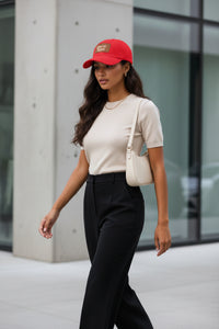 Brown Face Quietly Iconic Rustic Hat with Leather Patch – Minimalist Statement Baseball Cap - Modestly Vogue 