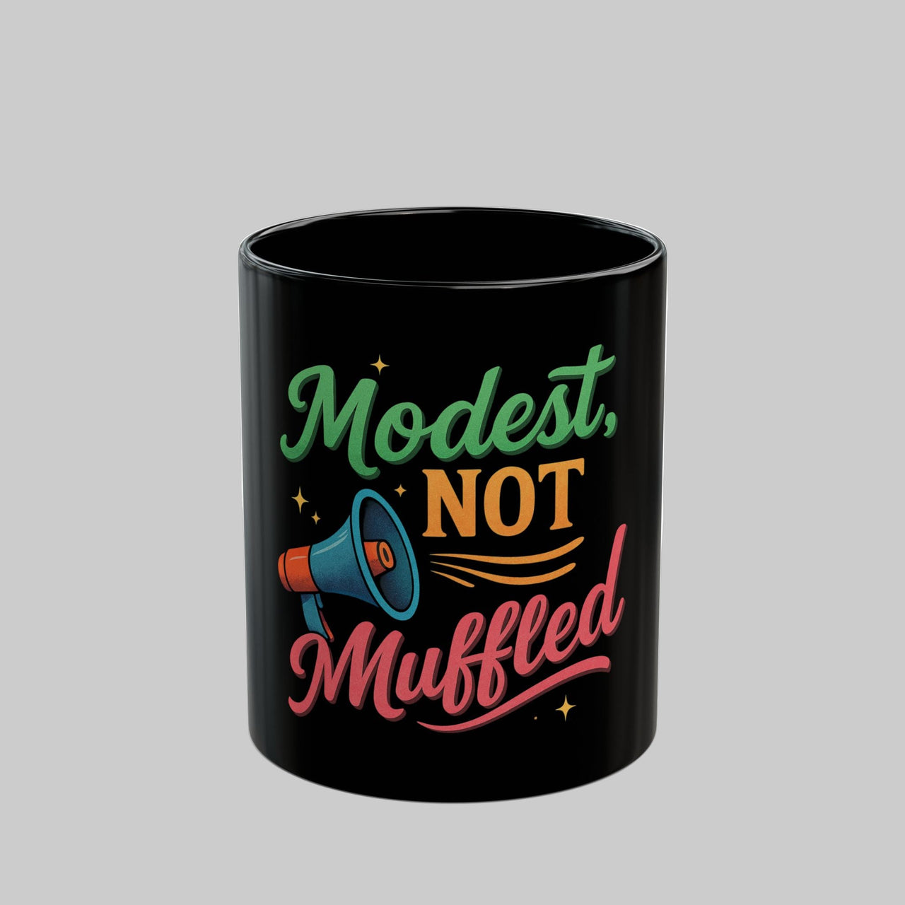 Modest Not Muffled Black Mug - Coffee Lover's Cup, Tea Mug, Motivational - Modestly Vogue 