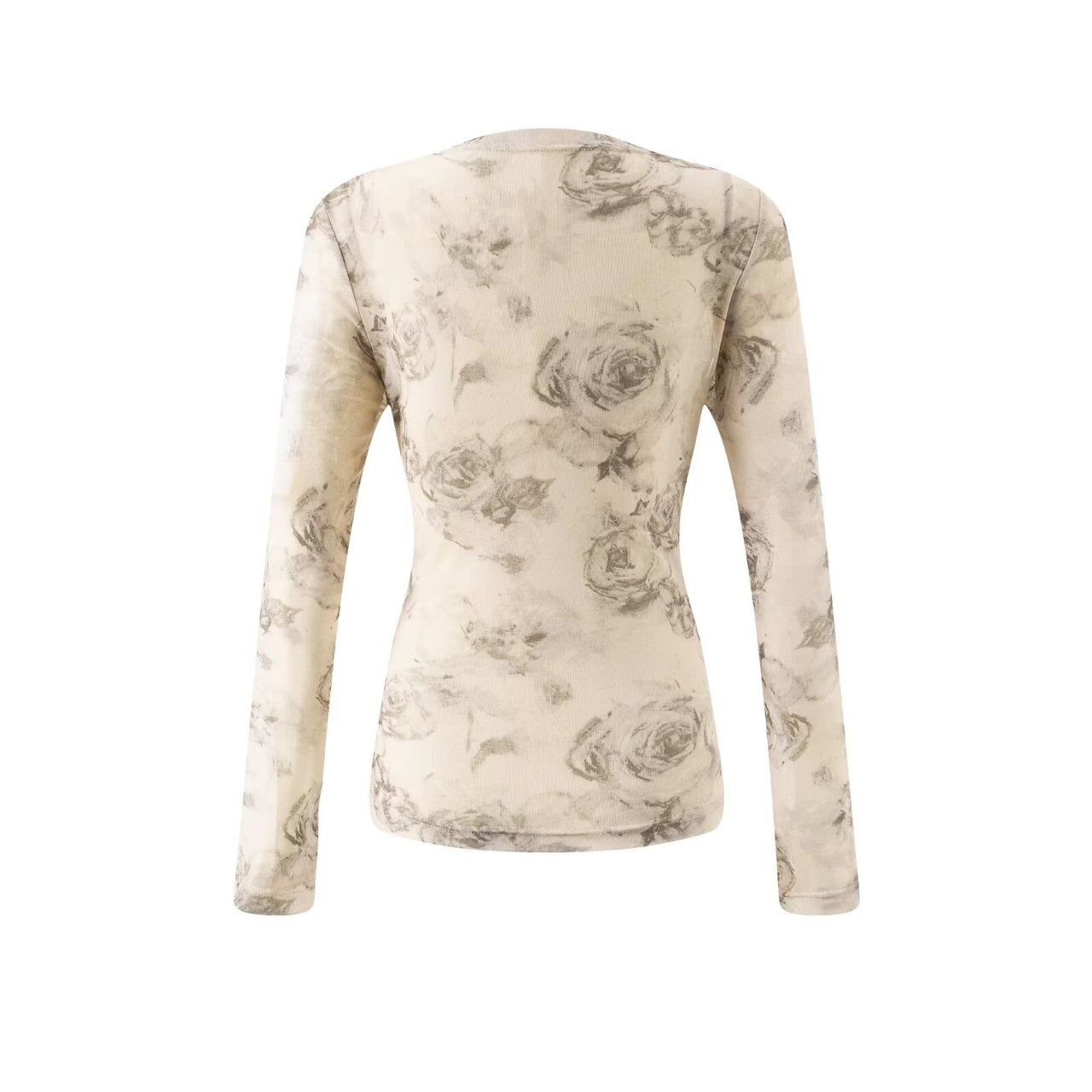 Design Oblique Shoulder Long Sleeved T shirt Women Tie Dyed Printed Top - Modestly Vogue 