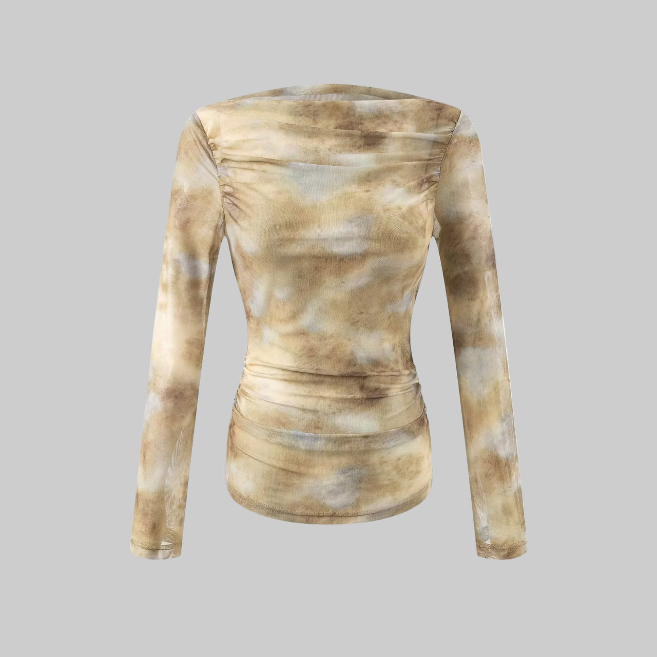 Summer  Pure Casual Cool Thin Mesh Pleats Long Sleeve T shirt - Modestly Vogue 