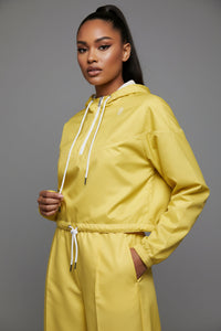 LEM Butter Yellow cropped windbreaker - Modestly Vogue 