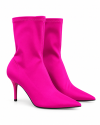Point Toe Mid Heel Sock Boots