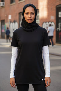 Black Unapologetic Hijabi™ T-shirt dress - Modestly Vogue 