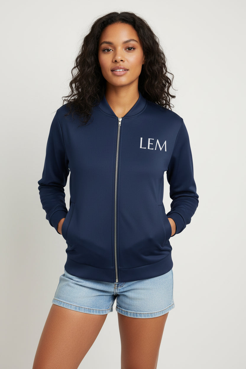 Midnight LEM Bomber Jacket - Modestly Vogue 