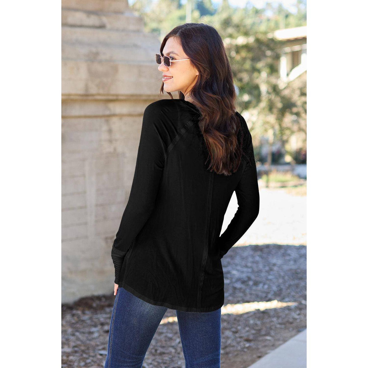 Basic Bae Full Size Round Neck Long Sleeve T-Shirt - Modestly Vogue 