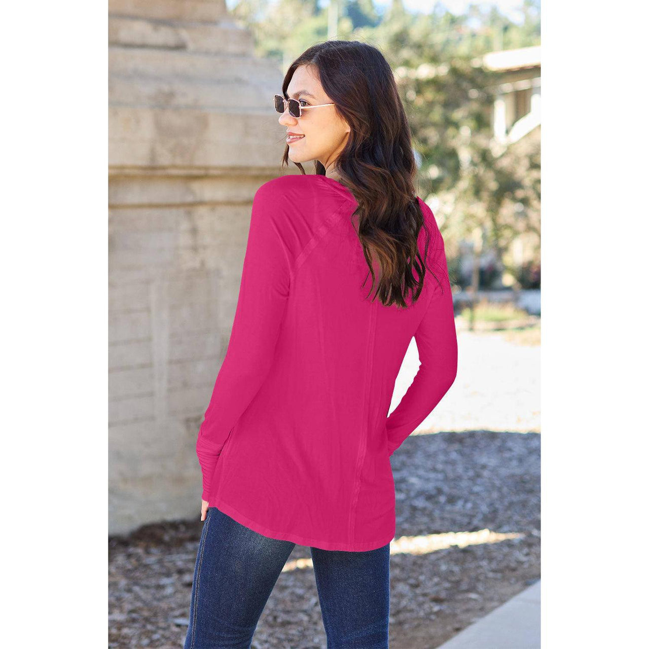Basic Bae Full Size Round Neck Long Sleeve T-Shirt - Modestly Vogue 