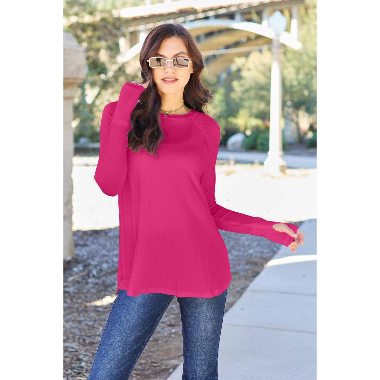 Basic Bae Full Size Round Neck Long Sleeve T-Shirt - Modestly Vogue 