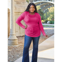 Basic Bae Full Size Round Neck Long Sleeve T-Shirt - Modestly Vogue 