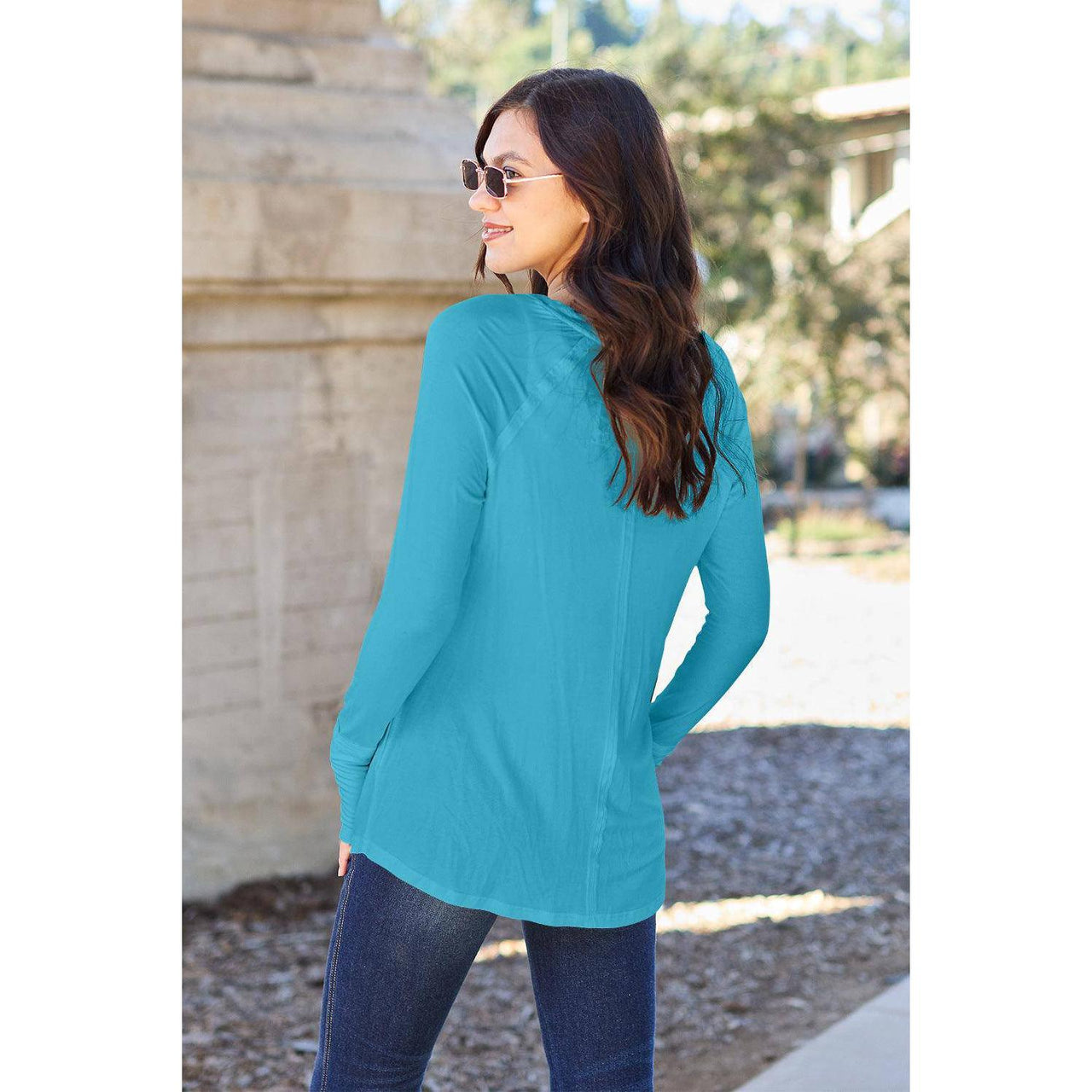 Basic Bae Full Size Round Neck Long Sleeve T-Shirt - Modestly Vogue 